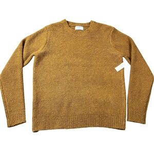 NWT Old Navy Women's Medium Boucle wool Blend Sweater Crew Neck L/S Mustard